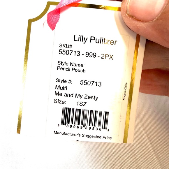 Lilly Pulitzer Me and My Zesty Pencil Pouch with Matching Pen NWT - Picture 6 of 11